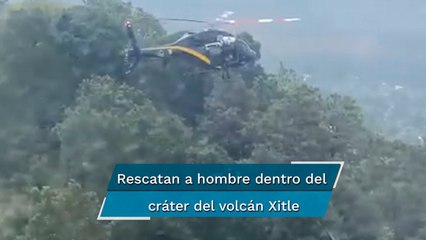 Así rescataron a hombre que cayó a cráter del volcán Xitle