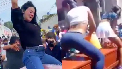 Woman Twerking on Coffin While Crying Goes Viral