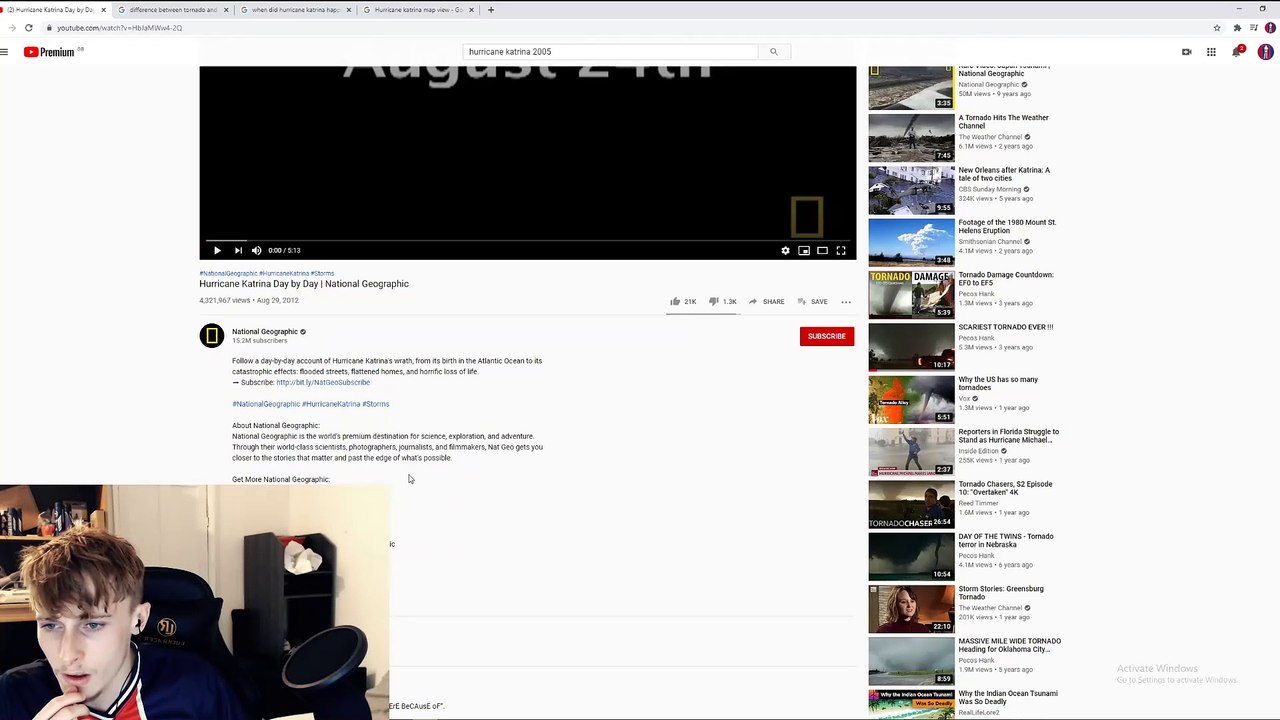 Reacting to Hurricane Katrina (blocked video)