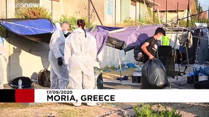 انتقال پناهجویان موریا یک هفته پس از آتش‌سوزی