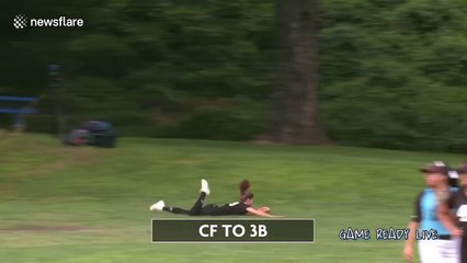 California girl makes ridiculously athletic diving catch in softball game