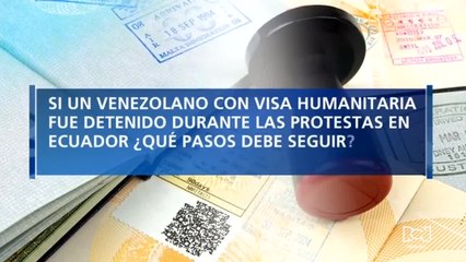 ¿Qué deben hacer los venezolanos con visa humanitaria que fueron detenidos durante las protestas en Ecuador?