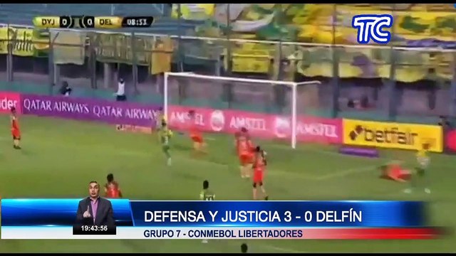 Delfín cayó goleado 3-0 ante Defensa y Justicia en su regreso de la Copa Libertadores