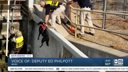 MCSO Lake Patrol officials save dog trapped on canal dam gate