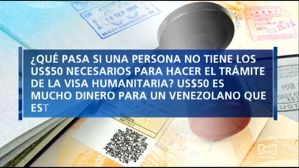 ¿Qué pasa si un venezolano no tiene los 50 dólares para tramitar la visa humanitaria en Ecuador?