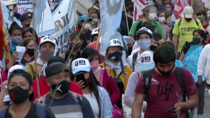 Protesta en Argentina contra desalojo de personas sin techo