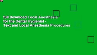 full download Local Anesthesia for the Dental Hygienist - Text and Local Anesthesia Procedures