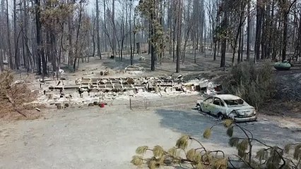 Californie: images aériennes de Berry Creek après un incendie