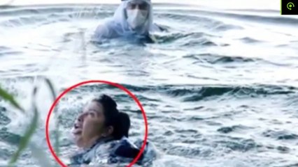 Oyuncu Aslı Omağ rol gereği boğuluyormuş gibi yaptı; gerçek sanan turist nehre atladı!