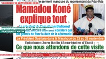 Le Titrologue du 18 Septembre 2020 : Prestation de serment manquée du représentant du PDCI-RDA, Mamadou Koné explique tout