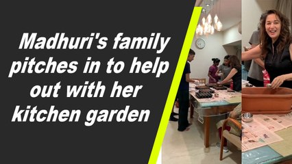 Madhuri's family pitches in to help out with her kitchen garden