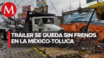 Choque en la México-Toluca deja seis heridos y locales de comida dañados