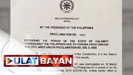 State of calamity, extended hanggang Sept. 2021