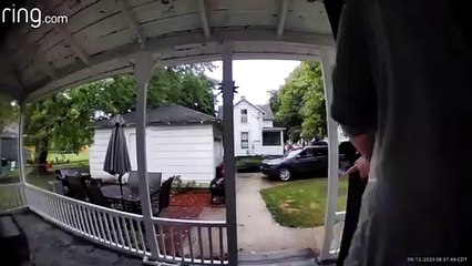 Slippery Steps Send Man Sliding to the Ground