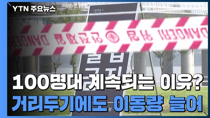 100명대 계속되는 이유는?..."거리 두기에도 이동량 늘어" / YTN