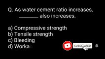 As water cement ratio increases, ________ also increases.