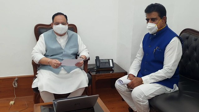 सांसद लालवानी के कोरोना में किए कामों पर लिखी ई-बु‍क का भाजपा के राष्‍ट्रीय अध्‍यक्ष जेपी नड्डा ने किया विमोचन