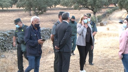 Delegada de Gobierno en Extremadura llega a la finca cerca de Monesterio