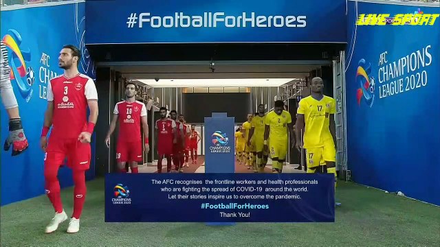 مباراه نادي بيرسبولس الايراني ونادي التعاون السعودي الاياب في دوري ابطال اسيا الشوط الاول 18_9_2020