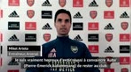 Arsenal - Arteta : "Heureux d'avoir convaincu Aubameyang de rester"