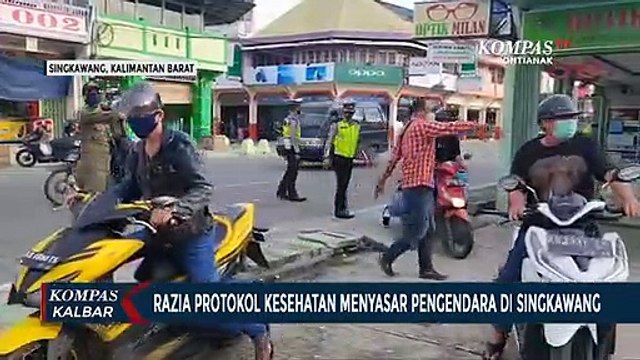 Belasan Orang Pengendara Terjaring Razia Protokol Kesehatan di Singkawang