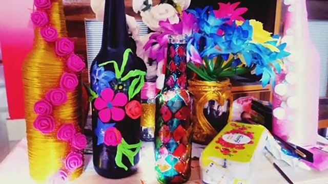 DIY ARYA'S ART| BEAUTIFUL BLACK BOTTLE ART| DECORATE YOUR ROOM! |Tips & Hacks for EASY ART PAINTING 2020