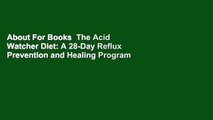 About For Books  The Acid Watcher Diet: A 28-Day Reflux Prevention and Healing Program Complete