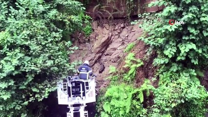 Rize'de köpek kurtarma operasyonu