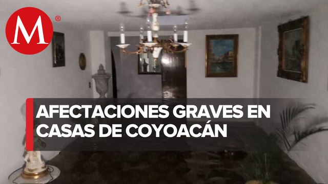 Lluvias dejan afectaciones en casas y fraccionamientos en Coyoacán