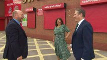 Keir Starmer visits Walsall Football Club ahead of reopening