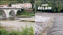 Des crues soudaines dans les Cévennes après des pluies torrentielles, le Gard en vigilance rouge