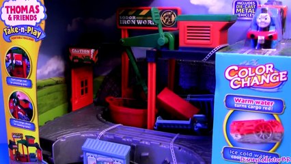 下载视频: Cars 2 Color Changers Crash Thomas & Friends at Ironworks Railway Playset Colour Shifters water toys