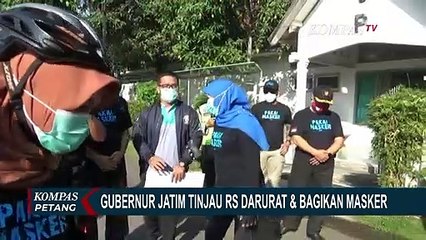 Bagikan Masker Gratis untuk Warga Malang, Khofifah Juga Meninjau Kesiapan RS Darurat Corona