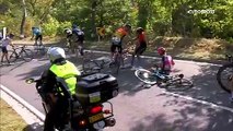 Surréaliste : un camion à contre-sens provoque une chute dans le peloton