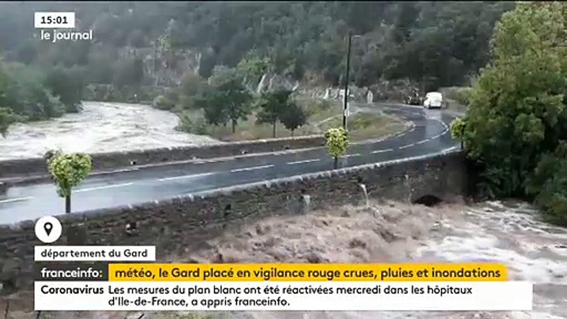 Premières images du Gard placé en vigilance rouge pour pluie-inondation et  crues - L'Hérault et la Lozère restent en vigilance orange pour pluie-inondation  - Vidéo Dailymotion