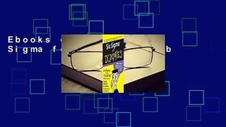 Ebooks download Six Sigma for Dummies Epub