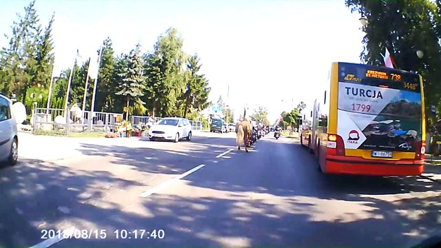 Horse Attacks a Group of Motorcyclists
