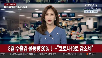 8월 수출입 물동량 20％↓…"코로나19로 감소세"