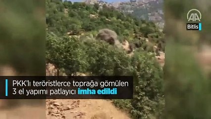 PKK'lı teröristlerce toprağa gömülen 3 el yapımı patlayıcı imha edildi