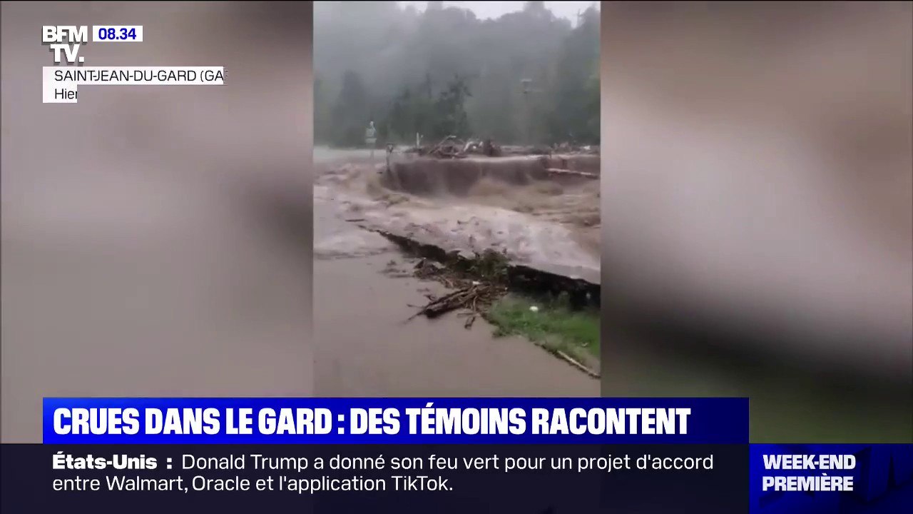 Intempéries et crues dans le Gard: des témoins...