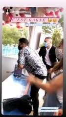 Rayane Bensetti au parc Asterix avec Denitsa Ikonomova.