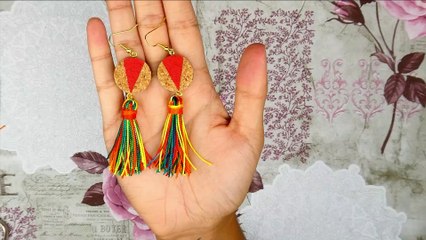 Pendientes de corcho y borla // cork and tassel earrings