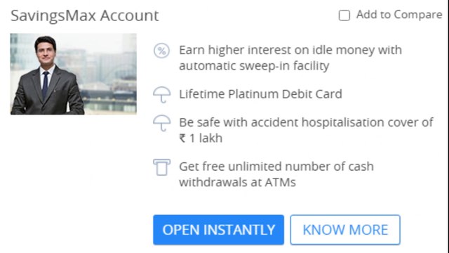 HDFC Savings Max Account
