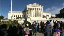 People have gathered outside of the Supreme Court to mourn Supreme Court Justice Ruth Bader Ginsburg