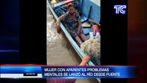 Una mujer con aparentes problemas mentales se lanzó al río Guayas desde el puente de la Unidad Nacional