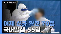 어제 신규 확진 70명...국내발생 55명, 해외유입 15명 / YTN