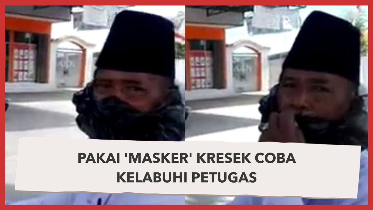 Kocak, Coba Kelabuhi Petugas Bapak di Madura Ini Pakai Masker Kresek