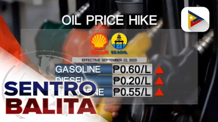 #SentroBalita | Oil price hike, ipatutupad bukas