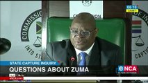 Questions about Zuma at State Capture Inquiry