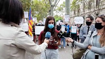 Concentració per l'absolució dels quatre vaguistes del 8-N jutjats a l'Audiència de Barcelona